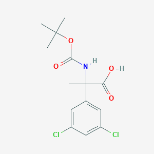 molecular formula C14H17Cl2NO4 B2585436 2-(3,5-Dichlorophenyl)-2-[(2-methylpropan-2-yl)oxycarbonylamino]propanoic acid CAS No. 2224373-18-4