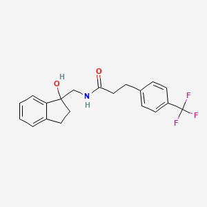 molecular formula C20H20F3NO2 B2585438 N-((1-hydroxy-2,3-dihydro-1H-inden-1-yl)methyl)-3-(4-(trifluoromethyl)phenyl)propanamide CAS No. 1795493-44-5