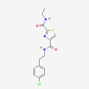molecular formula C15H16ClN3O2S B2585468 N4-[2-(4-chlorophenyl)ethyl]-N2-ethyl-1,3-thiazole-2,4-dicarboxamide CAS No. 1251679-11-4