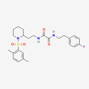 molecular formula C25H32FN3O4S B2585497 N1-(2-(1-((2,5-dimethylphenyl)sulfonyl)piperidin-2-yl)ethyl)-N2-(4-fluorophenethyl)oxalamide CAS No. 898426-53-4