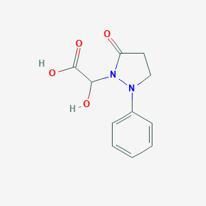 molecular formula C11H12N2O4 B025855 2-Hydroxy-2-(5-oxo-2-phenylpyrazolidin-1-yl)acetic acid CAS No. 100944-16-9