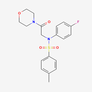 molecular formula C19H21FN2O4S B2585502 N-(4-fluorophenyl)-4-methyl-N-(2-morpholin-4-yl-2-oxoethyl)benzenesulfonamide CAS No. 333451-71-1