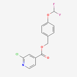 molecular formula C14H10ClF2NO3 B2585503 [4-(Difluoromethoxy)phenyl]methyl 2-chloropyridine-4-carboxylate CAS No. 1311959-91-7