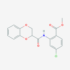 molecular formula C17H14ClNO5 B2585513 METHYL 4-CHLORO-2-(2,3-DIHYDRO-1,4-BENZODIOXINE-2-AMIDO)BENZOATE CAS No. 868153-68-8