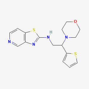molecular formula C16H18N4OS2 B2585531 N-[2-(morpholin-4-yl)-2-(thiophen-2-yl)ethyl]-[1,3]thiazolo[4,5-c]pyridin-2-amine CAS No. 2380189-13-7
