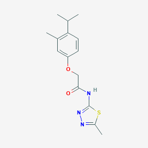 molecular formula C15H19N3O2S B258555 N-(5-METHYL-1,3,4-THIADIAZOL-2-YL)-2-[3-METHYL-4-(PROPAN-2-YL)PHENOXY]ACETAMIDE 