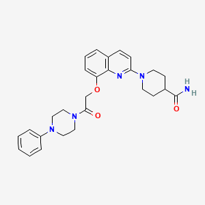 1-(8-(2-Oxo-2-(4-phenylpiperazin-1-yl)ethoxy)quinolin-2-yl)piperidine-4-carboxamide