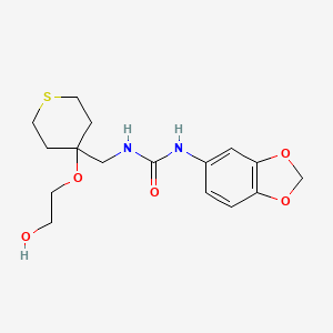 molecular formula C16H22N2O5S B2585604 3-(2H-1,3-benzodioxol-5-yl)-1-{[4-(2-hydroxyethoxy)thian-4-yl]methyl}urea CAS No. 2319787-82-9
