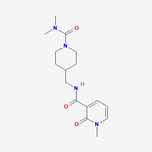 molecular formula C16H24N4O3 B2585616 N-((1-(dimethylcarbamoyl)piperidin-4-yl)methyl)-1-methyl-2-oxo-1,2-dihydropyridine-3-carboxamide CAS No. 2034376-73-1