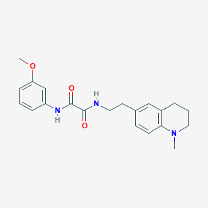 molecular formula C21H25N3O3 B2585620 N'-(3-methoxyphenyl)-N-[2-(1-methyl-1,2,3,4-tetrahydroquinolin-6-yl)ethyl]ethanediamide CAS No. 946312-16-9