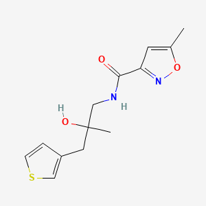 molecular formula C13H16N2O3S B2585621 N-[2-hydroxy-2-methyl-3-(thiophen-3-yl)propyl]-5-methyl-1,2-oxazole-3-carboxamide CAS No. 2097860-85-8