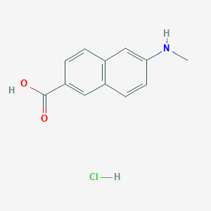molecular formula C12H12ClNO2 B2585629 6-(Methylamino)naphthalene-2-carboxylic acid;hydrochloride CAS No. 2551116-92-6