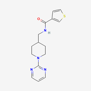 molecular formula C15H18N4OS B2585664 N-((1-(pyrimidin-2-yl)piperidin-4-yl)methyl)thiophene-3-carboxamide CAS No. 1235278-90-6