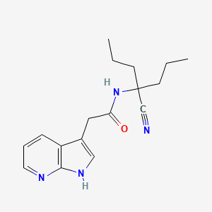 molecular formula C17H22N4O B2585689 N-(1-cyano-1-propylbutyl)-2-{1H-pyrrolo[2,3-b]pyridin-3-yl}acetamide CAS No. 1424391-83-2