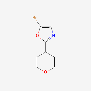 molecular formula C8H10BrNO2 B2585701 5-Bromo-2-(oxan-4-yl)-1,3-oxazole CAS No. 1895214-26-2