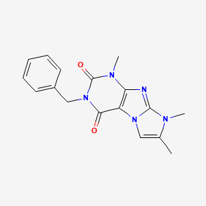 molecular formula C17H17N5O2 B2585706 3-benzyl-1,7,8-trimethyl-1H-imidazo[2,1-f]purine-2,4(3H,8H)-dione CAS No. 887461-34-9