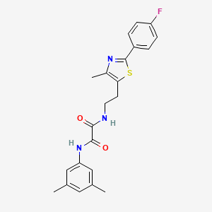 molecular formula C22H22FN3O2S B2585720 N'-(3,5-dimethylphenyl)-N-{2-[2-(4-fluorophenyl)-4-methyl-1,3-thiazol-5-yl]ethyl}ethanediamide CAS No. 895801-96-4