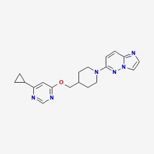 molecular formula C19H22N6O B2585730 4-Cyclopropyl-6-[(1-{imidazo[1,2-b]pyridazin-6-yl}piperidin-4-yl)methoxy]pyrimidine CAS No. 2320955-62-0
