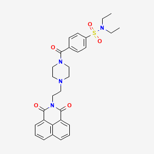 molecular formula C29H32N4O5S B2585744 4-(4-(2-(1,3-dioxo-1H-benzo[de]isoquinolin-2(3H)-yl)ethyl)piperazine-1-carbonyl)-N,N-diethylbenzenesulfonamide CAS No. 304691-36-9
