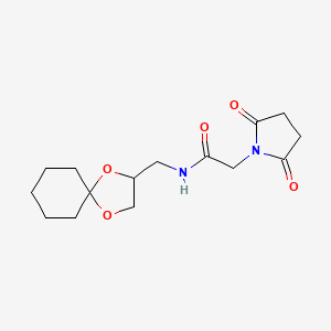 molecular formula C15H22N2O5 B2585781 N-({1,4-dioxaspiro[4.5]decan-2-yl}methyl)-2-(2,5-dioxopyrrolidin-1-yl)acetamide CAS No. 1211724-61-6