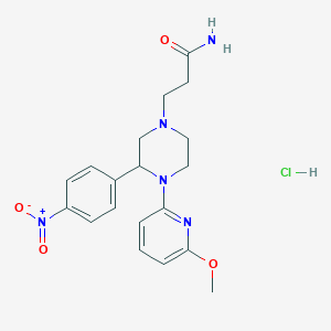 molecular formula C19H24ClN5O4 B025858 4-(6-Methoxy-2-pyridinyl)-N-(4-nitrophenyl)-1-piperazinepropanamide hydrochloride CAS No. 104373-68-4