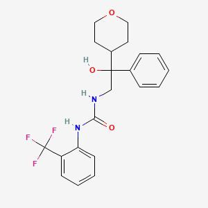 molecular formula C21H23F3N2O3 B2585804 1-[2-Hydroxy-2-(oxan-4-yl)-2-phenylethyl]-3-[2-(trifluoromethyl)phenyl]urea CAS No. 2097931-81-0