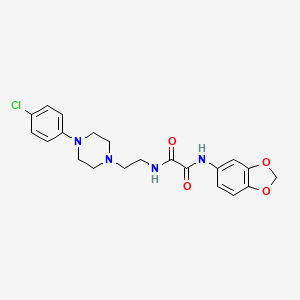 molecular formula C21H23ClN4O4 B2585843 N-(2H-1,3-benzodioxol-5-yl)-N'-{2-[4-(4-chlorophenyl)piperazin-1-yl]ethyl}ethanediamide CAS No. 1049422-22-1