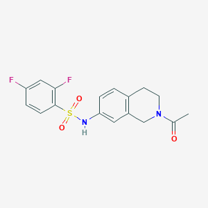 molecular formula C17H16F2N2O3S B2585862 N-(2-acetyl-1,2,3,4-tetrahydroisoquinolin-7-yl)-2,4-difluorobenzene-1-sulfonamide CAS No. 955748-13-7