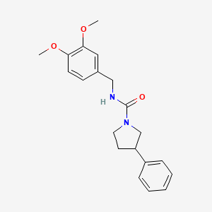 molecular formula C20H24N2O3 B2585879 N-[(3,4-dimethoxyphenyl)methyl]-3-phenylpyrrolidine-1-carboxamide CAS No. 1211846-14-8