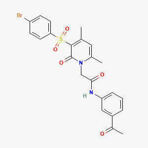 molecular formula C23H21BrN2O5S B2585961 N-(3-acetylphenyl)-2-[3-(4-bromobenzenesulfonyl)-4,6-dimethyl-2-oxo-1,2-dihydropyridin-1-yl]acetamide CAS No. 1251628-78-0