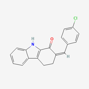 molecular formula C19H14ClNO B2585969 2-[(4-chlorophenyl)methylidene]-4,9-dihydro-3H-carbazol-1-one CAS No. 866149-10-2