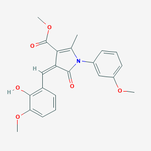 molecular formula C22H21NO6 B258598 methyl (4Z)-4-[(2-hydroxy-3-methoxyphenyl)methylidene]-1-(3-methoxyphenyl)-2-methyl-5-oxo-4,5-dihydro-1H-pyrrole-3-carboxylate 