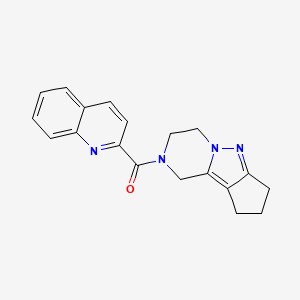 molecular formula C19H18N4O B2585983 11-(quinoline-2-carbonyl)-7,8,11-triazatricyclo[6.4.0.0^{2,6}]dodeca-1,6-diene CAS No. 2034553-56-3
