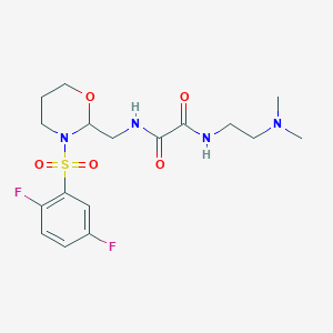 molecular formula C17H24F2N4O5S B2586008 N'-{[3-(2,5-difluorobenzenesulfonyl)-1,3-oxazinan-2-yl]methyl}-N-[2-(dimethylamino)ethyl]ethanediamide CAS No. 869071-84-1