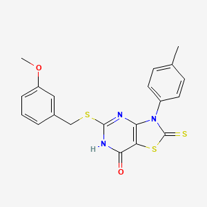 5-((3-methoxybenzyl)thio)-2-thioxo-3-(p-tolyl)-2,3-dihydrothiazolo[4,5-d]pyrimidin-7(6H)-one