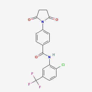 molecular formula C18H12ClF3N2O3 B2586028 N-[2-chloro-5-(trifluoromethyl)phenyl]-4-(2,5-dioxopyrrolidin-1-yl)benzamide CAS No. 392289-90-6