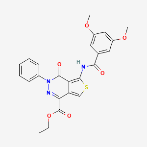 molecular formula C24H21N3O6S B2586034 Ethyl 5-(3,5-dimethoxybenzamido)-4-oxo-3-phenyl-3,4-dihydrothieno[3,4-d]pyridazine-1-carboxylate CAS No. 851947-10-9