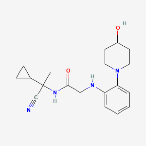 molecular formula C19H26N4O2 B2586052 N-(1-cyano-1-cyclopropylethyl)-2-{[2-(4-hydroxypiperidin-1-yl)phenyl]amino}acetamide CAS No. 1241581-17-8