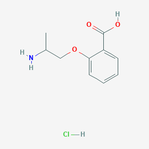 molecular formula C10H14ClNO3 B2586071 2-(2-aminopropoxy)benzoic acid hydrochloride CAS No. 2413905-13-0