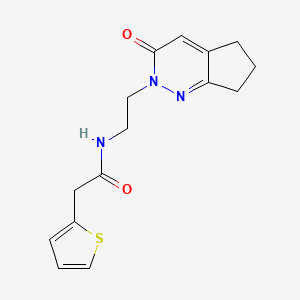 molecular formula C15H17N3O2S B2586074 N-(2-{3-oxo-2H,3H,5H,6H,7H-cyclopenta[c]pyridazin-2-yl}ethyl)-2-(thiophen-2-yl)acetamide CAS No. 2097902-06-0