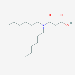 molecular formula C15H29NO3 B2586087 2-(Dihexylcarbamoyl)acetic acid CAS No. 1455080-10-0