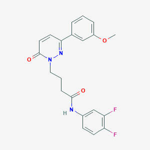 molecular formula C21H19F2N3O3 B2586122 N-(3,4-difluorophenyl)-4-(3-(3-methoxyphenyl)-6-oxopyridazin-1(6H)-yl)butanamide CAS No. 953258-98-5