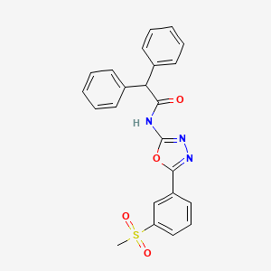 molecular formula C23H19N3O4S B2586123 N-[5-(3-methanesulfonylphenyl)-1,3,4-oxadiazol-2-yl]-2,2-diphenylacetamide CAS No. 886930-51-4