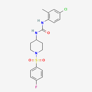 molecular formula C19H21ClFN3O3S B2586127 N-(4-chloro-2-methylphenyl)-N'-{1-[(4-fluorophenyl)sulfonyl]-4-piperidinyl}urea CAS No. 672950-46-8