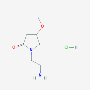 molecular formula C7H15ClN2O2 B2586131 1-(2-Aminoethyl)-4-methoxypyrrolidin-2-one;hydrochloride CAS No. 2470440-60-7