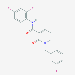 molecular formula C19H13F3N2O2 B2586141 N-(2,4-difluorophenyl)-1-[(3-fluorophenyl)methyl]-2-oxo-1,2-dihydropyridine-3-carboxamide CAS No. 899947-61-6