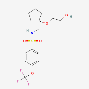 molecular formula C15H20F3NO5S B2586162 N-((1-(2-hydroxyethoxy)cyclopentyl)methyl)-4-(trifluoromethoxy)benzenesulfonamide CAS No. 2320898-53-9