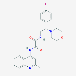 molecular formula C24H25FN4O3 B2586188 N'-[2-(4-fluorophenyl)-2-(morpholin-4-yl)ethyl]-N-(2-methylquinolin-4-yl)ethanediamide CAS No. 942012-63-7