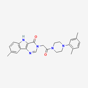 3-{2-[4-(2,5-dimethylphenyl)piperazin-1-yl]-2-oxoethyl}-8-methyl-3,5-dihydro-4H-pyrimido[5,4-b]indol-4-one