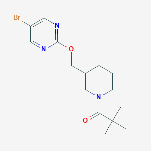 1-[3-[(5-Bromopyrimidin-2-yl)oxymethyl]piperidin-1-yl]-2,2-dimethylpropan-1-one